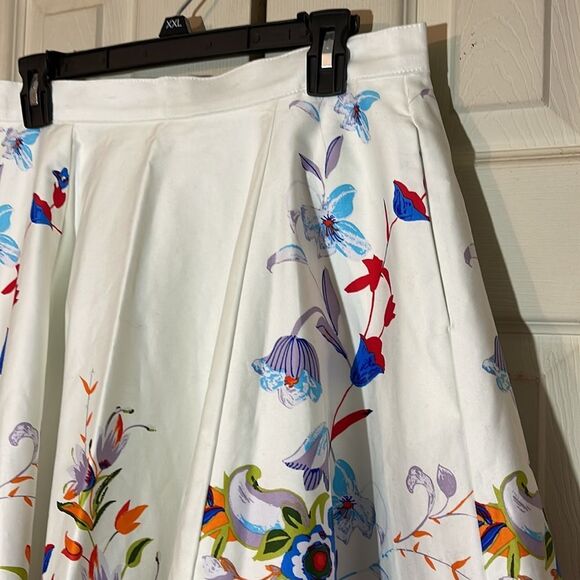 Vintage Petrune of Ithaca White Floral Circle Skirt New With Tags Large L Rare - Picture 5 of 16
